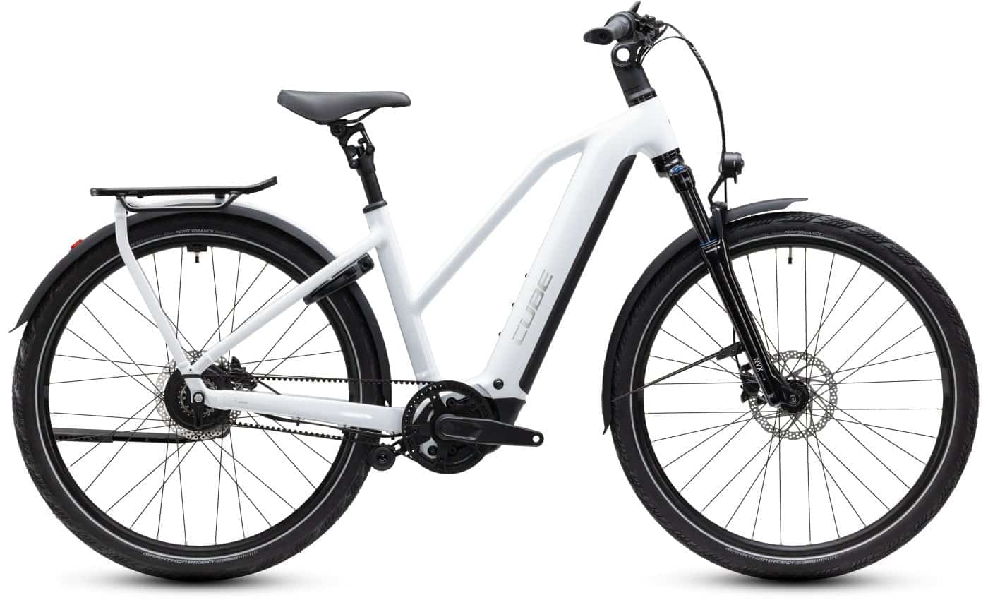 Cube Kathmandu Hybrid Deluxe Pro 800 - 28 Zoll 800Wh Enviolo Trapez - metallicwhite´n´chrome